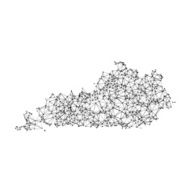 Kentucky Map Network Black And White