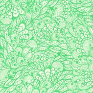 Seamless floral green doodle pattern N2