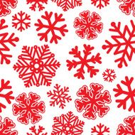 Festive Christmas and New Year seamless snoflakes pattern