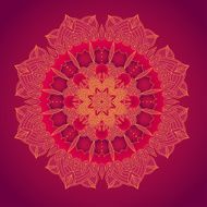 vector delicate lace round pattern