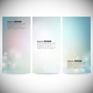 Set of vertical banners Abstract multicolored defocused lights background vector