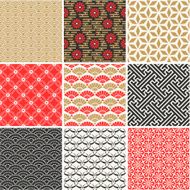 Seamless vector set of Japanese patterns