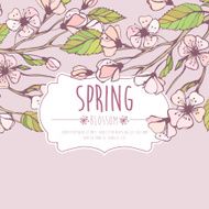 Blossoming Spring Branch Vector illustration