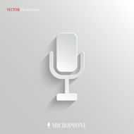 Microphone icon - vector white app button
