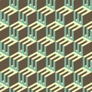 3d blocks structure background Seamless geometric pattern