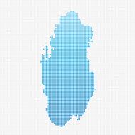 Qatar Map Blue Dot Pattern