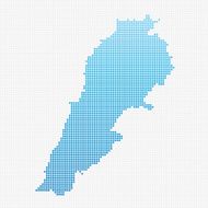 Lebanon Map Blue Dot Pattern