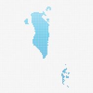 Bahrain Map Blue Dot Pattern