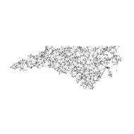 North Carolina Map Network Black And White