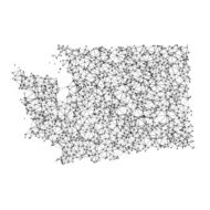 Washington State Map Network Black And White