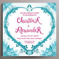 Romantic Wedding Invitation Floral square card 14 5 cm N6