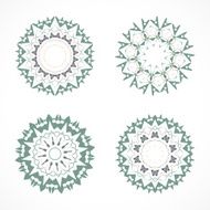 set of abstract color floral pattern icon N2