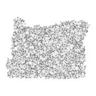 Oregon Map Network Black And White