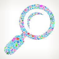 Magnifying Glass on Home Automation and Security Vector Background
