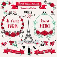 Floral design elements Paris Romantic collection N2