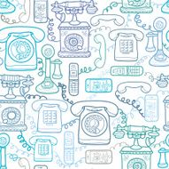 Telephones Seamless Pattern Background
