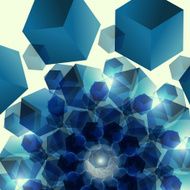 abstract blue 3D pattern background for design