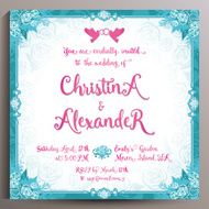 Romantic Wedding Invitation Floral square card 14 5 cm N22