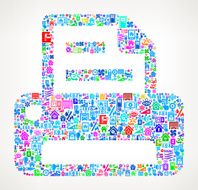Printer on Home Automation and Security Vector Background N3