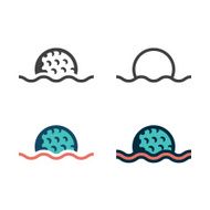 Golf Ball On Lake Icon
