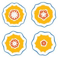 set of abstract color floral pattern icon for design N2