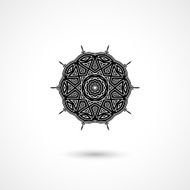 abstract black and white floral pattern icon