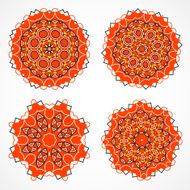 set of abstract color floral pattern icon for design N3