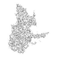 Quebec Map Network Black And White