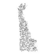 Delaware Map Network Black And White