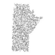 Manitoba Map Network Black And White