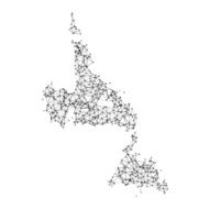 Newfoundland And Labrador Map Network Black White