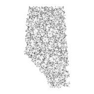 Alberta Map Network Black And White
