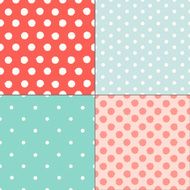 Polka dot colorful painted seamless patterns set