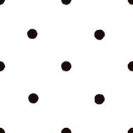 Polka dot black and white painted seamless pattern