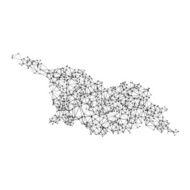 Georgia Map Network Black And White