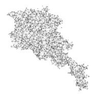 Armenia Map Network Black And White
