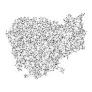 Cambodia Map Network Black And White