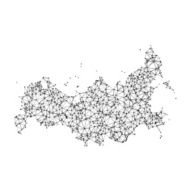 Russia Map Network Black And White