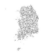 South Korea Map Network Black And White