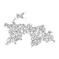 Tajikistan Map Network Black And White