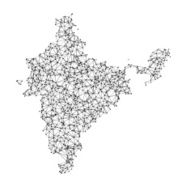 India Map Network Black And White