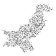 Pakistan Map Network Black And White