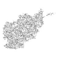 Afghanistan Map Network Black And White