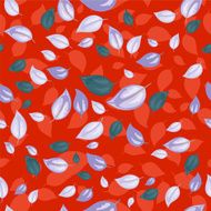 Scattered Leaves Seamless pattern In Red and Grey