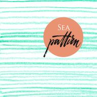 Seamless pattern with ocean blue pencil stripes