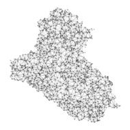 Iraq Map Network Black And White