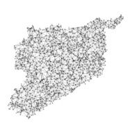 Syria Map Network Black And White