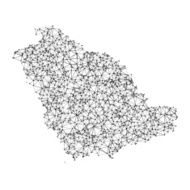 Saudi Arabia Map Network Black And White