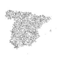 Spain Map Network Black And White