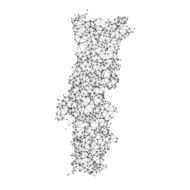 Portugal Map Network Black And White